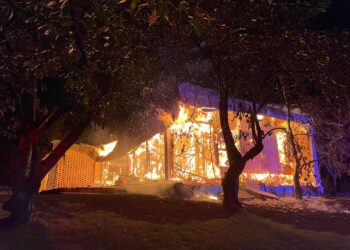Incendiu la o cabană, aproape de Livada Steluța